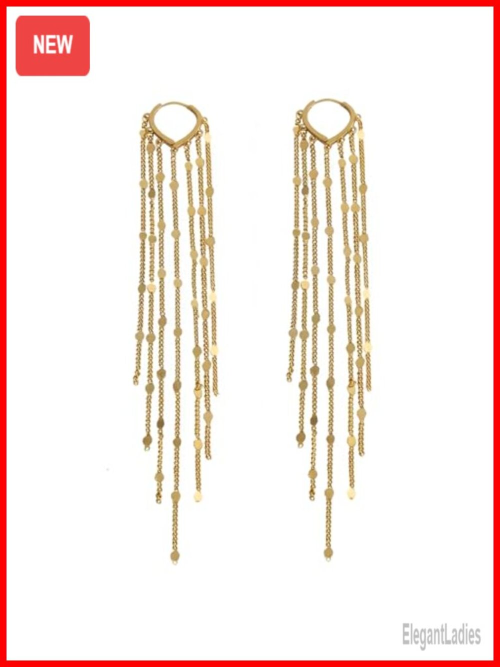 Long Tassel Dangle Drop Earrings Brass 925 Silver Chandelier Statement Prom